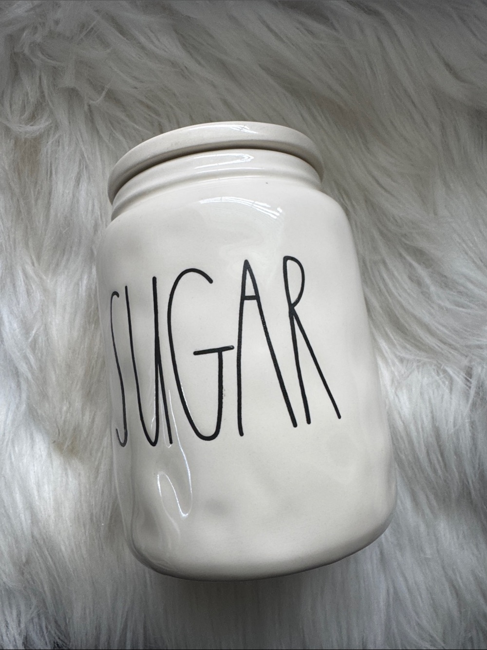 Rae Dunn White Ceramic Sugar Canister